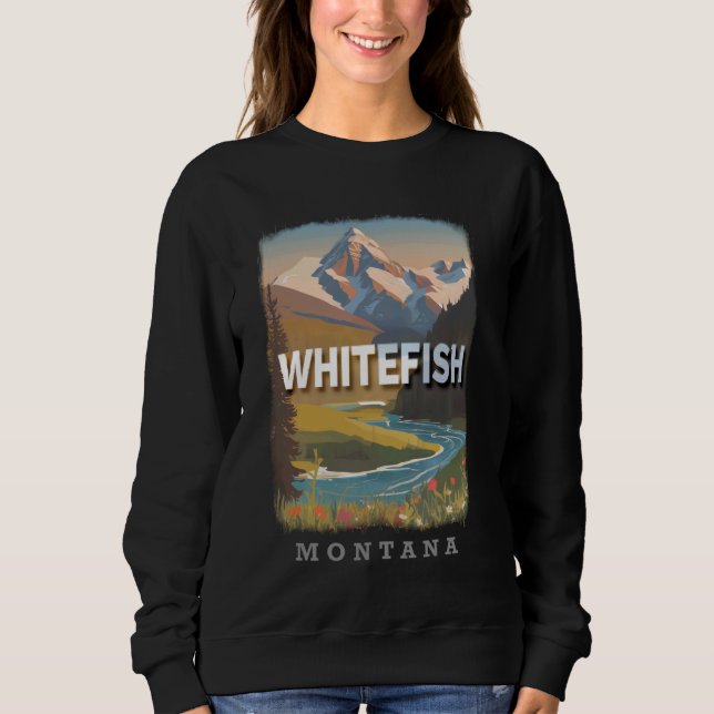 Whitefish Montana MT Glacier Nationalpark Proximi Sweatshirt (Vorderseite)
