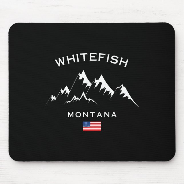 Whitefish Montana Ski Resort Rocky Mountains Skiin Mousepad (Vorne)