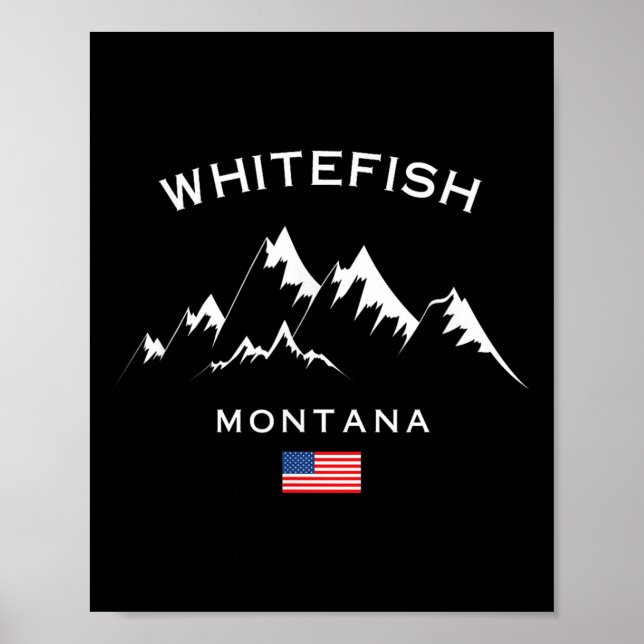 Whitefish Montana Ski Resort Rocky Mountains Skiin Poster (Vorne)