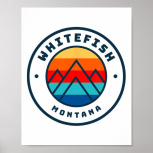 Whitefish Montana Skifahren Snowboarden Familie Sk Poster