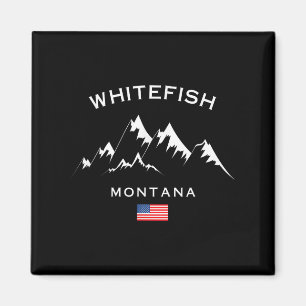 Whitefish Montana Skigebiet Rocky Mountains Skifah Magnet