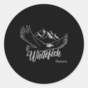 Whitefish Montana Wandern im Freien Runder Aufkleber