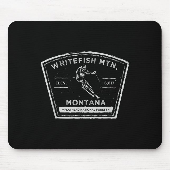 Whitefish Mountain Montana Schnee Skifahren  Mousepad (Vorne)