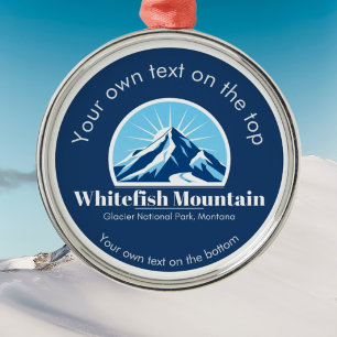 Whitefish Mountain Montana Skigebiet Medaille Ornament Aus Metall