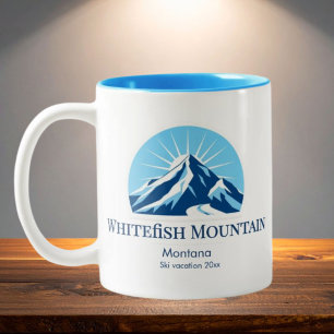 Whitefish Mountain Montana Skigebiet Souvenir Zweifarbige Tasse