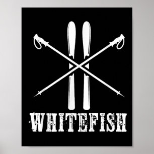 Whitefish Mountain Ski Skifahrer Skifahren Nordisc Poster