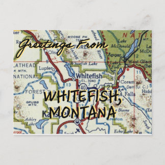 Whitefish MT Vintage Karte