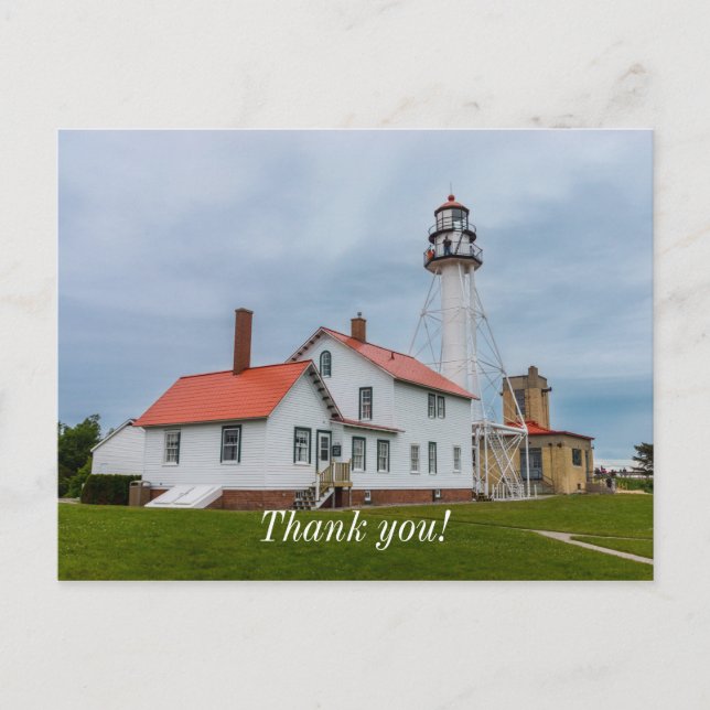 Whitefish Point Lighthouse Danke, Postcard Postkarte (Vorderseite)