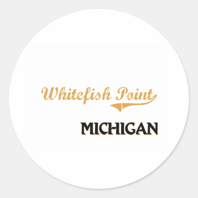 Whitefish Point Michigan Classic Runder Aufkleber (Vorderseite)