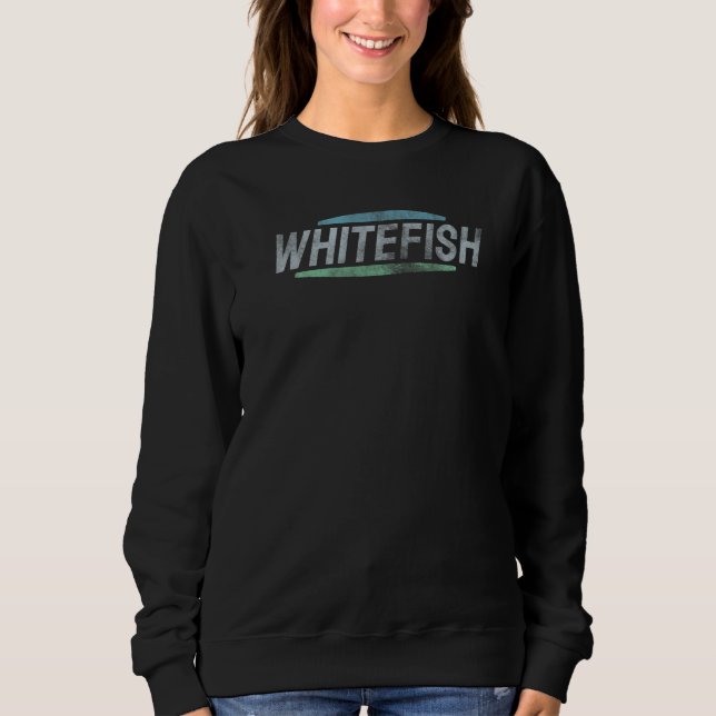 Whitefish Retro-Sportstil Sweatshirt (Vorderseite)