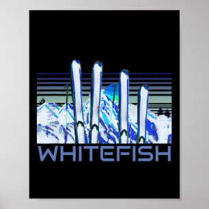 Whitefish-Ski-Accessoires Retro-Whitefish-Skifahre Poster