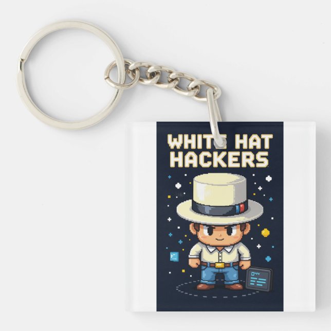 WhiteHat HacKer Schlüsselanhänger (Vorderseite)