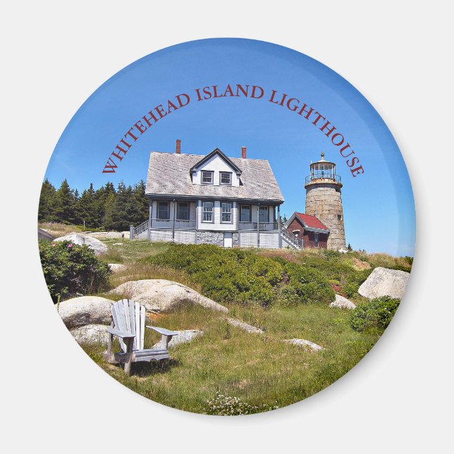 Whitehead Island Lighthouse Maine Round Magnet (Vorne)