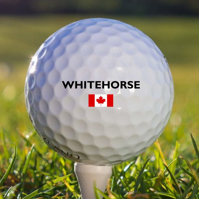 Whitehorse Kanada kanadische Flagge Licht Farbe Golfball (Von Creator hochgeladen)