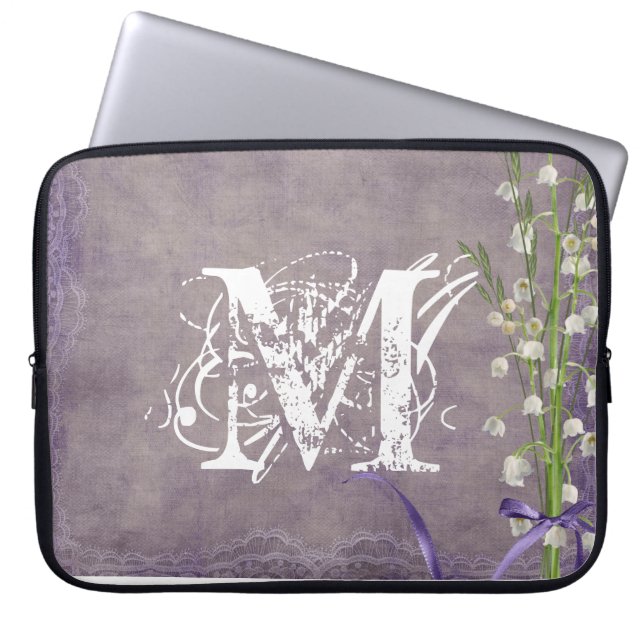 WhitelCountry Lace Monogram 15" Notebook-Gehäuse Laptopschutzhülle (Vorderseite)