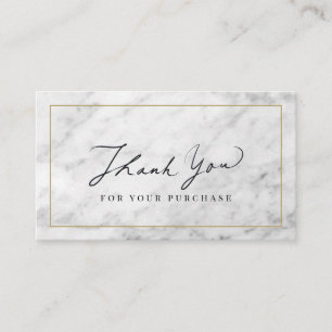 Whitemarbild Script Danke Business Card Visitenkarte