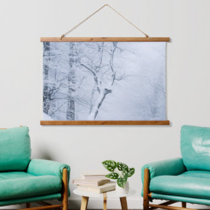 Whiteout Wandteppich Mit Holzrahmen