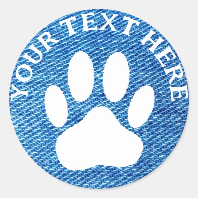 Whitepaper Eigener Text drucken Blauer Text Runder Aufkleber (Vorderseite)