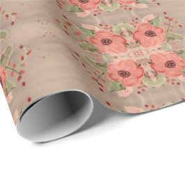 Whitepaper-Geschenkwrap des Red Flower Designer Geschenkpapier