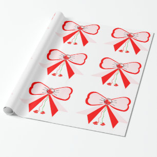 Whitepaper zu roten und rosa Bows Geschenkpapier