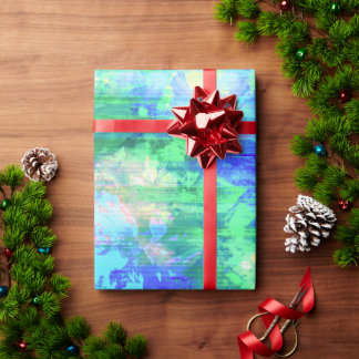 Whitepaper zum grünen und blauen Muster Geschenkpapier