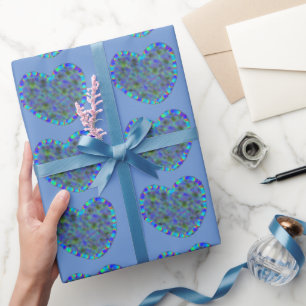 Whitepaper zum Umpacken von Blauen Herzen Geschenkpapier
