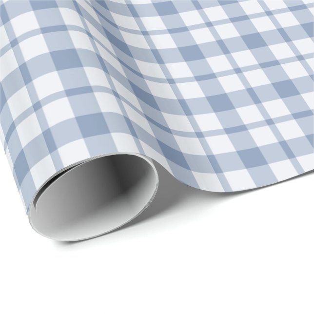 Whitepaper zum Wrapping von Karos in Indigo, Blau  Geschenkpapier (Rolleneckpunkt)