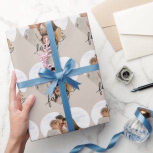 Whitepaper zur Herz-Foto-Familie - Personalisiert Geschenkpapier