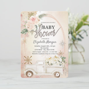 WhitePumpkin Truck,Rose,Schneeflocken Kinderdusche Einladung