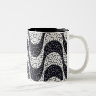 Whiter Black and mosaic wave mug Zweifarbige Tasse