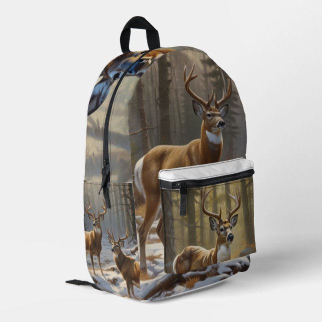 Whitetail Buck Bedruckter Rucksack (Rückseitige Ecke links)