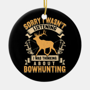 Whitetail Buck Bowhunting Hirsche Jagd Bow Hunter Keramik Ornament