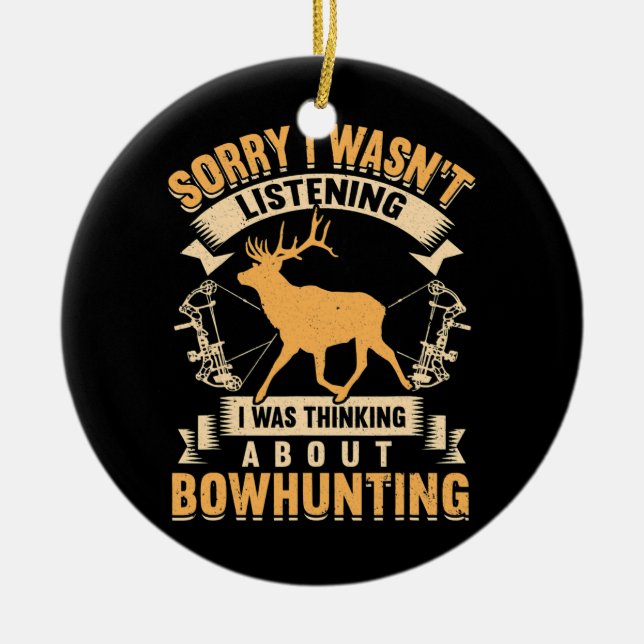 Whitetail Buck Bowhunting Hirsche Jagd Bow Hunter Keramik Ornament (Vorne)