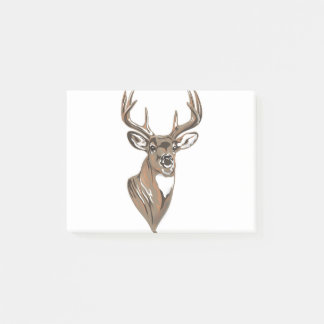 Whitetail Buck Deer Head Post-it Klebezettel