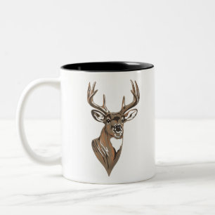Whitetail Buck Deer Head Zweifarbige Tasse