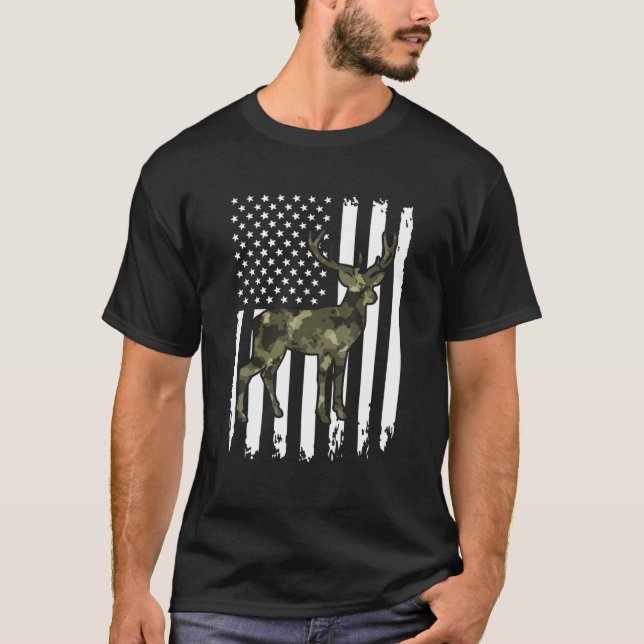 Whitetail Buck Deer Jagd American Camouflage | T-Shirt (Vorderseite)