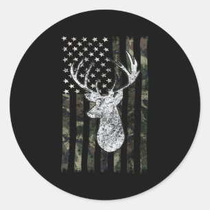 Whitetail Buck Deer Jagd American Camouflage Us Runder Aufkleber