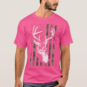 Whitetail Buck Deer Jagd auf US-Camouflage T-Shirt