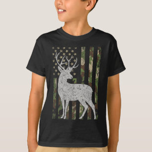 Whitetail Buck Deer Jagd Camouflage USA Flag 4t T-Shirt