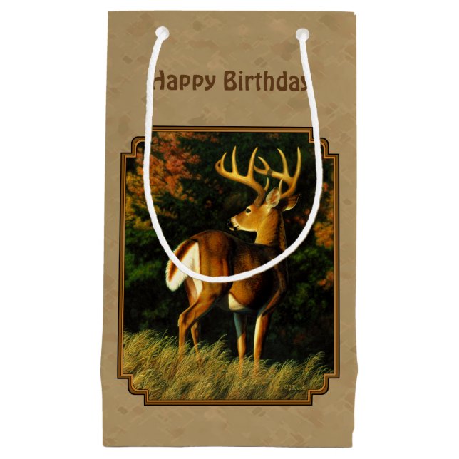 Whitetail Buck Deer Jagdtan Kleine Geschenktüte (Vorderseite)