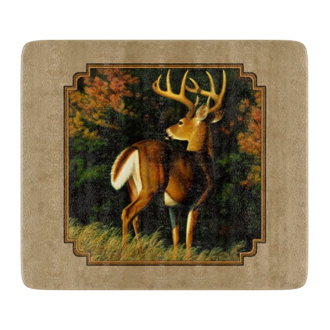 Whitetail Buck Deer Jagdtan Schneidebrett (Vorderseite)
