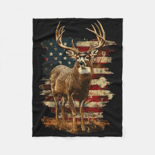 Whitetail Buck Deer Jagen 4. Juli US-amerikanische Fleecedecke
