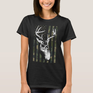 Whitetail Buck Deer Junting Usa Camouflage Amerika T-Shirt