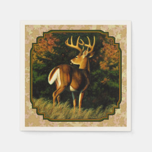 Whitetail Buck Herbstleaves Serviette