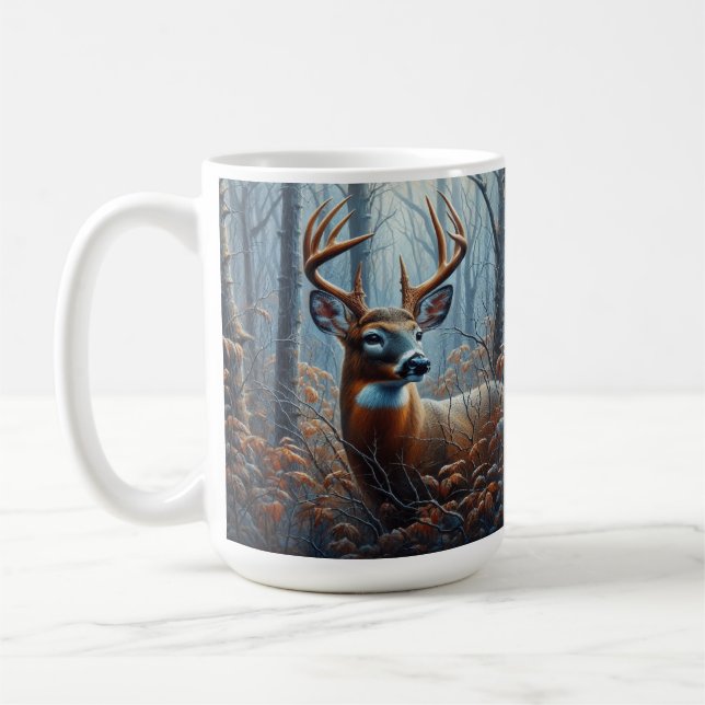 Whitetail Buck im Wald Kaffeetasse (Links)