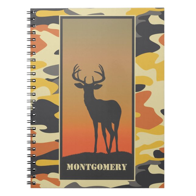 Whitetail Deer and Camouflage Spiral Notizblock (Vorderseite)