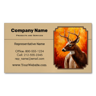 Whitetail Deer Autumn Gold Magnetische Visitenkarte