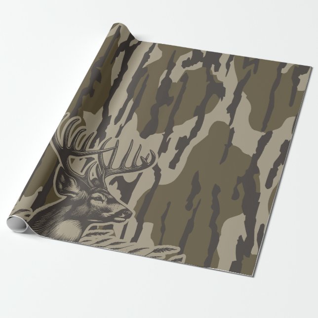 Whitetail Deer Bottomland Camouflage Hirsche Jagd  Geschenkpapier (Ungerollt)