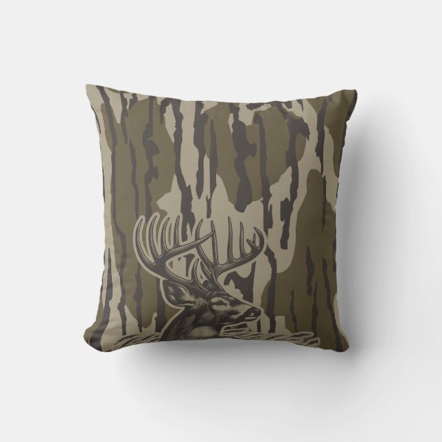 Whitetail Deer Bottomland Camouflage Hirsche Jagd  Kissen (Vorderseite)