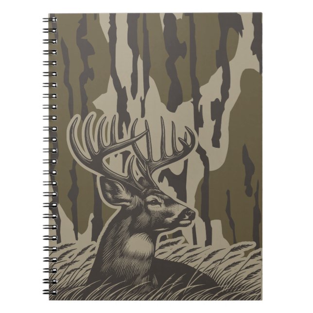 Whitetail Deer Bottomland Camouflage Hirsche Jagd  Notizblock (Vorderseite)